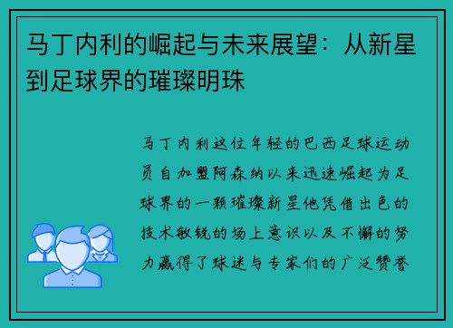 马丁内利的崛起与未来展望：从新星到足球界的璀璨明珠